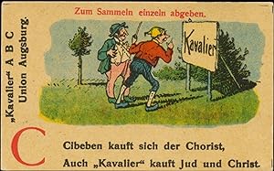 Bild des Verkufers fr Reklamemarke Cibeben kauft sich der Chorist, auch Kavalier kauft Jud und Christ. zum Verkauf von Veikkos