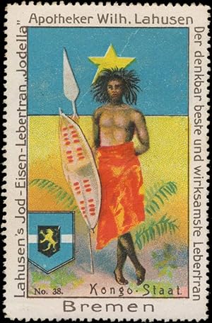 Imagen del vendedor de Reklamemarke Kongo-Staat Flagge a la venta por Veikkos