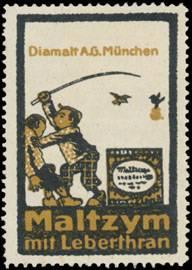 Seller image for Reklamemarke Maltzym mit Lebertran for sale by Veikkos