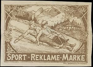 Seller image for Reklamemarke Wintersport Schlittenfahrt for sale by Veikkos