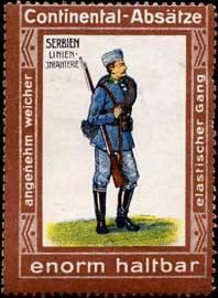 Bild des Verkufers fr Reklamemarke Linien - Infanterie - Serbien zum Verkauf von Veikkos