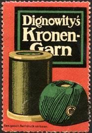 Seller image for Reklamemarke Dignowitys Kronengarn for sale by Veikkos