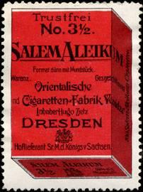 Seller image for Reklamemarke Salem Aleikum No. 3 1/2. for sale by Veikkos