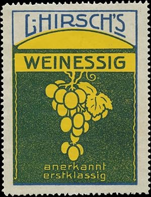 Seller image for Reklamemarke L. Hirschs Weinessig for sale by Veikkos