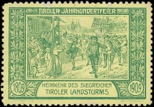 Seller image for Reklamemarke Heimkehr des siegreichen Tiroler Landsturms for sale by Veikkos