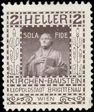 Bild des Verkufers fr Reklamemarke Sola Fide Kirchen-Baustein zum Verkauf von Veikkos