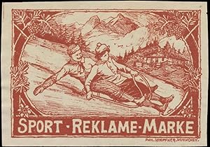 Seller image for Reklamemarke Wintersport Schlittenfahrt for sale by Veikkos