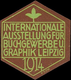 Image du vendeur pour Reklamemarke Internationale Ausstellung fr Buchgewerbe und Graphik mis en vente par Veikkos