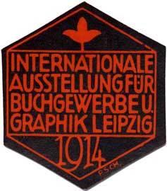 Image du vendeur pour Reklamemarke Internationale Ausstellung fr Buchgewerbe und Grafik mis en vente par Veikkos