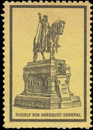 Bild des Verkufers fr Reklamemarke Rudolf von Habsburg Denkmal zum Verkauf von Veikkos