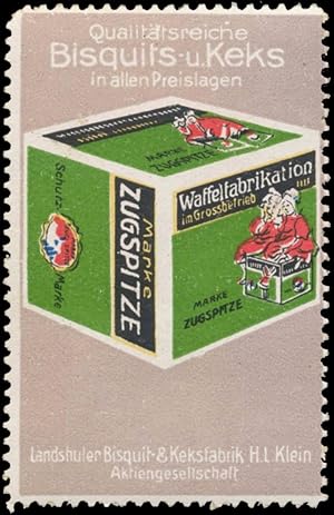 Seller image for Reklamemarke Zugspitze Bisquits- und Kekse for sale by Veikkos