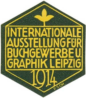 Image du vendeur pour Reklamemarke Internationale Ausstellung fr Buchgewerbe und Graphik mis en vente par Veikkos