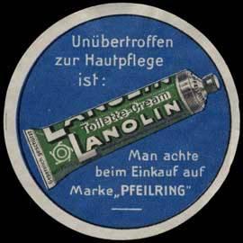 Bild des Verkufers fr Reklamemarke Toilette-Cream Lanolin zum Verkauf von Veikkos