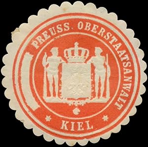 Bild des Verkufers fr Siegelmarke Pr. Oberstaatsanwalt Kiel zum Verkauf von Veikkos