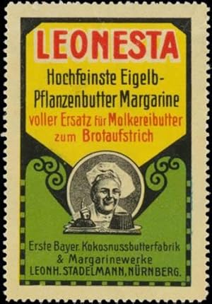Bild des Verkufers fr Reklamemarke Leonesta Margarine zum Verkauf von Veikkos