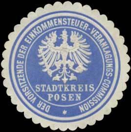 Seller image for Siegelmarke Der Vorsitzende der Einkommensteuer-Veranlagungs-Commission Stadtkreis Posen for sale by Veikkos