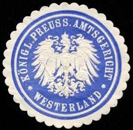Bild des Verkufers fr Siegelmarke K. Pr. Amtsgericht - Westerland/Sylt zum Verkauf von Veikkos