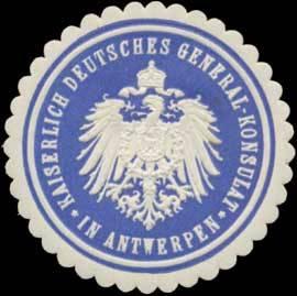 Bild des Verkufers fr Siegelmarke K. Deutsches General-Konsulat in Antwerpen zum Verkauf von Veikkos
