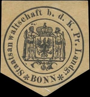 Bild des Verkufers fr Siegelmarke Staatsanwaltschaft b.d. K.Pr. Landgericht Bonn zum Verkauf von Veikkos