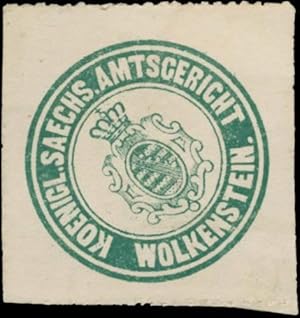 Bild des Verkufers fr Siegelmarke K.S. Amtsgericht Wolkenstein zum Verkauf von Veikkos