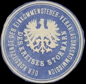 Seller image for Siegelmarke Der Vorsitzende der Einkommensteuer-Veranlagungskommission des Kreises Stormarn for sale by Veikkos