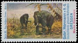 Bild des Verkufers fr Reklamemarke Elefant zum Verkauf von Veikkos