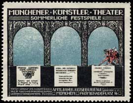 Image du vendeur pour Reklamemarke Knstler Theater Mnchen mis en vente par Veikkos