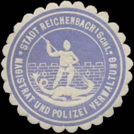Bild des Verkufers fr Siegelmarke Magistrat und Polizei Verwaltung Stadt Reichenbach/Schlesien zum Verkauf von Veikkos