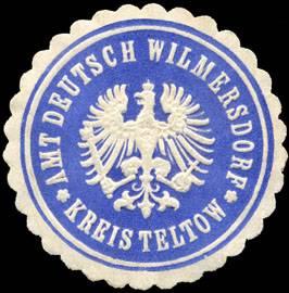 Bild des Verkufers fr Siegelmarke Amt Deutsch Wilmersdorf - Kreis Teltow zum Verkauf von Veikkos