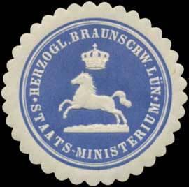 Bild des Verkufers fr Siegelmarke Herzogl. Braunschw. Ln. Staats-Ministerium zum Verkauf von Veikkos