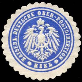 Bild des Verkufers fr Siegelmarke Kaiserliche Deutsche Ober - Postdirektion - Kiel zum Verkauf von Veikkos