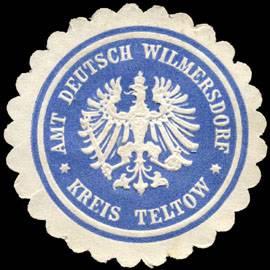 Bild des Verkufers fr Siegelmarke Amt Deutsch Wilmersdorf - Kreis Teltow zum Verkauf von Veikkos