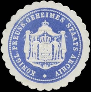 Bild des Verkufers fr Siegelmarke K.Pr. Geheimes Staatsarchiv zum Verkauf von Veikkos