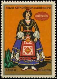 Seller image for Reklamemarke Griechin - Tracht in Griechenland for sale by Veikkos