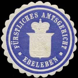 Bild des Verkufers fr Siegelmarke Frstliches Amtsgericht Ebeleben zum Verkauf von Veikkos
