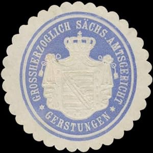 Bild des Verkufers fr Siegelmarke Gr. Schs. Amtsgericht Gerstungen zum Verkauf von Veikkos