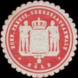 Bild des Verkufers fr Siegelmarke K.Pr. Oberstaatsanwalt Kln zum Verkauf von Veikkos