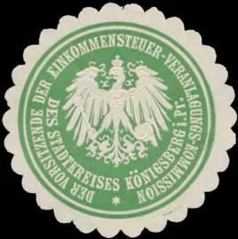 Seller image for Siegelmarke Der Vorsitzende der Einkommensteuer-Veranlagungs-Kommission des Stadtkreises Knigsberg i. Pr. for sale by Veikkos