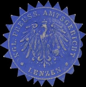 Bild des Verkufers fr Siegelmarke K.Pr. Amtsgericht Lenzen zum Verkauf von Veikkos