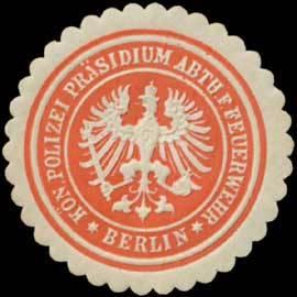 Seller image for Siegelmarke K. Polizei Prsidium Abth. fr Feuerwehr Berlin for sale by Veikkos