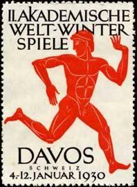 Bild des Verkufers fr Reklamemarke II. Akademische Welt - Winter Spiele - Wintersport zum Verkauf von Veikkos