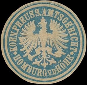 Bild des Verkufers fr Siegelmarke K. Pr. Amtsgericht Homburg v.d. Hhe zum Verkauf von Veikkos