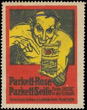 Bild des Verkufers fr Reklamemarke Parkett-Rose - Teufel zum Verkauf von Veikkos