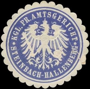 Image du vendeur pour Siegelmarke K.Pr. Amtsgericht Steinbach-Hallenberg mis en vente par Veikkos