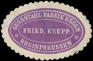 Bild des Verkufers fr Reklamemarke Gustahl Fabrik Fried. Krupp Rheinpreussen zum Verkauf von Veikkos