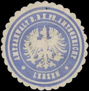 Bild des Verkufers fr Siegelmarke Amtsanwalt b.d. K. Pr. Amtsgericht Lenzen/Elbe zum Verkauf von Veikkos