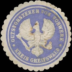 Imagen del vendedor de Siegelmarke Gutsvorsteher von Vorwerk Kreis Greifswald a la venta por Veikkos