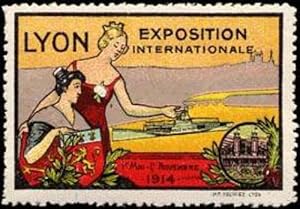 Seller image for Reklamemarke Lyon Exposition Internationale for sale by Veikkos