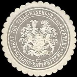 Bild des Verkufers fr Siegelmarke Graf von Tiele-Wincklersches Rentamt zu Schloss - Kattowitz Oberschlesien zum Verkauf von Veikkos