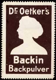 Bild des Verkufers fr Reklamemarke Backin Backpulver zum Verkauf von Veikkos